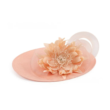 Exaggerated Linen Large Flower Fedora Hats for woman ladies Retro Horse Racing Club Socialite Party fascinator tea party hat