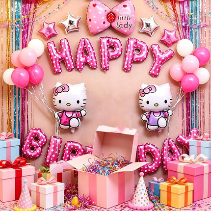 Cute Cartoon Hello kitty Balloon Set Birthday Decoration,Aluminum Foil Balloons for Party Backdrop, Room Decor,Birthday Party ,Wedding Decorations,Back to School Decoration,Baby Shower,Gender Revealing Decorations