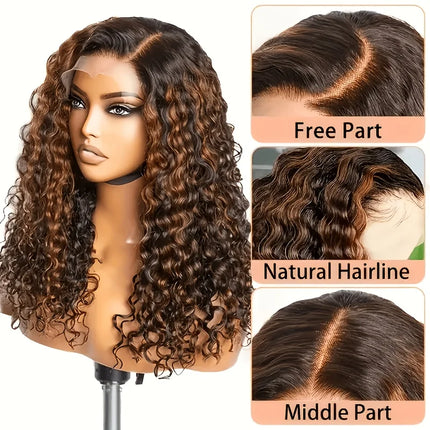 5x5 Glueless Wig Deep Wave 13x4 Lace Front Wigs Human Hair 1B/30 Ombre Colored 13x6 Lace Front Wig Highlight Curly Wig For Women