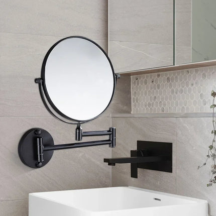 Double-sided Bathroom  Makeup Mirror 3X Magnifying Glass Countertop Rotating Vanity Wall Hardware Accessories