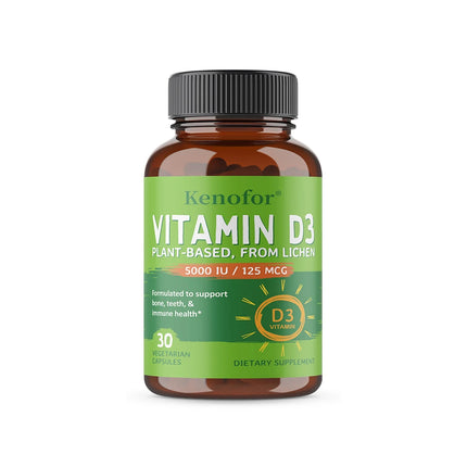 High-concentration Capsules with 5000 IU of Vitamin D3 To Boost Immunity, Bone and Heart Health, Strengthen Bones, Non-GMO