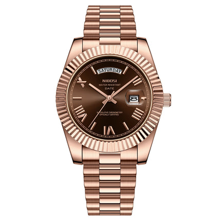 NIBOSI Fashion Men Watches Top Brand Luxury Wristwatch Day Date Miyota Quartz Watch Men Waterproof Steel Male Clock Reloj Hombre