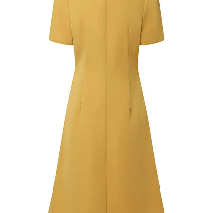 ZANZEA Women Party Dresses Summer Short Sleeve Korean Knee-Length Sundress 2025 Fashion Pleated Solid Color Office Elegant Robe
