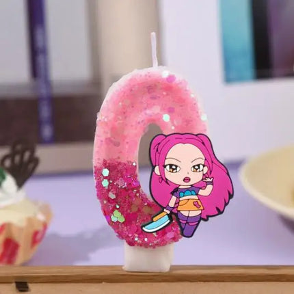 3 Style Cute Girl Group Hunter's Digital Candle Numbers 0-9 Kids Birthday Cake Decoration Cartoon Party Supplies Accessory