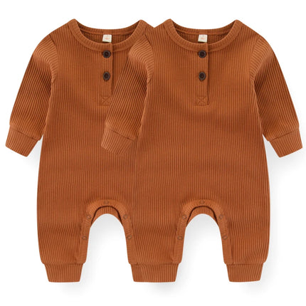 Unisex Rompers 2/3Pieces New Born Baby Girl Clothes Sets 0-24M Baby Boy Clothes Solid Color Zipper Cartoon Autumn Spring Bebes