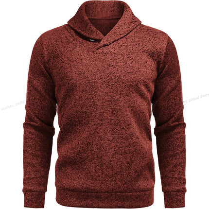 Autumn and Winter New Men's Long Sleeved High Neck Sweater Casual Slim Fit Top Mixed Color Elastic Slim Fit Warm Stripe Top