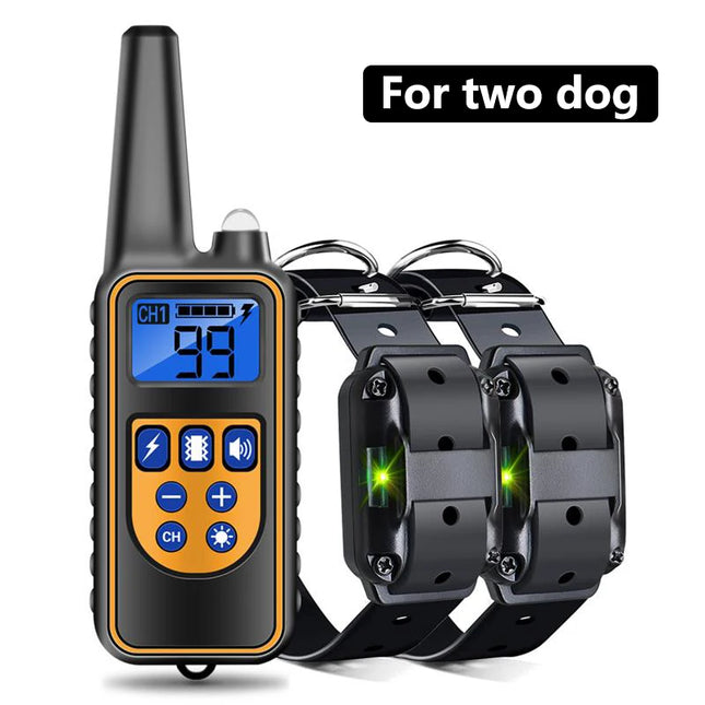 PUPOPAN 800m Dog Training Collar Waterproof Rechargeable Remote Control Pet with LCD Display for All Size Shock Vibration Sound