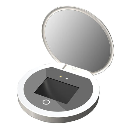 TJMIR UV Smart Sunscreen Mirror Portable LED Makeup Mirror with UV Detection & Sunscreen Testing