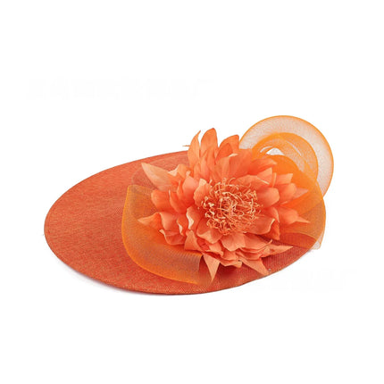 Exaggerated Linen Large Flower Fedora Hats for woman ladies Retro Horse Racing Club Socialite Party fascinator tea party hat