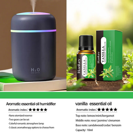 300ml Aromatherapy Diffuser Humidifier Air Purifier Car Home Use Seven-color Light Aromatherapy Essential Oil