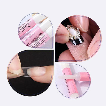 Press-on nails specialized nail glue 2g nail adhesive for attaching gemstones, decorative accessories, nail plates, transparent fake nails, waterproof