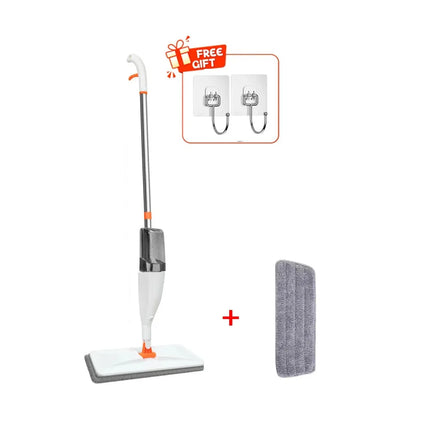 Large Household Spray Mop with Replaceable Microfiber Pad Wet & Dry Cleaning Rotating Broom Microfiber Pads for Home Cleaning