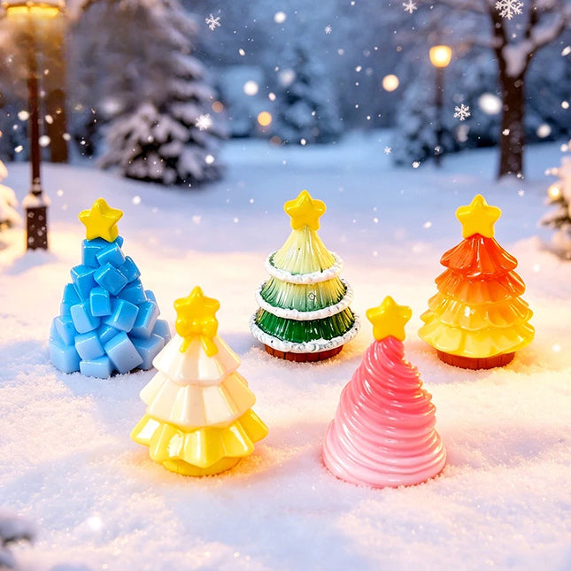 100pcs Wholesale Mini 3D Christmas Tree Resin Charms DIY for Keychain Jewelry Home Desktop Oranment Dollhouse Accessories