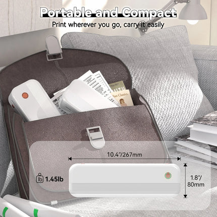 Peripage P40 A4 Portable Thermal Printer Wireless Mobile Photo Printer Support 2''/3''/4''/216mm/210mm & Paper Width Inkless