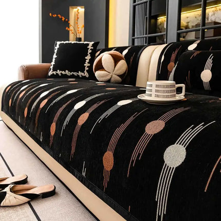 Luxury Soft Sofa Cover for Living Room Non-Slip Solid Thick Sofa Cushion Mat Simple Style Plush Sofa Towel Home Couch Decor