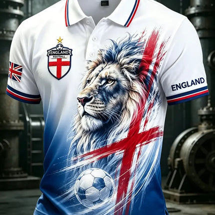 2026 Edition Women's England Fan Football Polo Shirt - 3D Print - Fashionable and Comfortable - Suitable for Both Men and Women