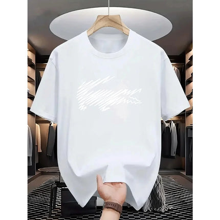 Men's Simple Letter Printed T-shirt Summer Daily Casual Round Neck Short Sleeve Loose Comfortable Fashion Simple Short Sleeve