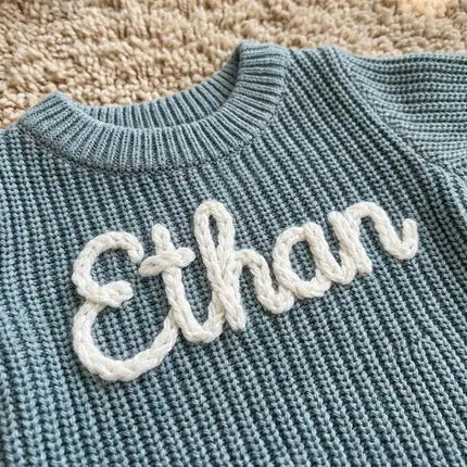Custom Name Baby Knitted Romper Cotton Warm Long Sleeve Bodysuit Personalized Newborn Outfit Autumn Infant Jumpsuit Clothes Sets