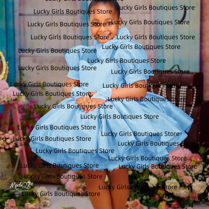 Pink Ball Gown Flower Girl Dresses Customized Tulle Tiered Ruffles Children Birthday Party Gowns High Neck Kids Wedding Dress