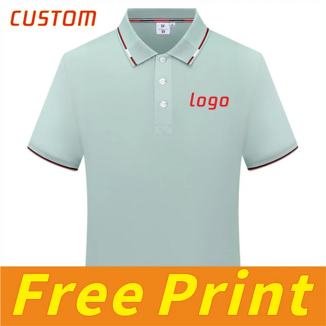 Casual polo shirt, short sleeved T-shirt, men's and women's shirt, personalized customization, printed logo image, embroidered l