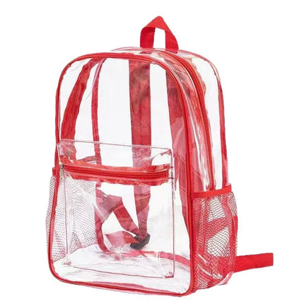 Clear Backpack Heavy Duty Transparent PVC Bookbag Stadium Approved Security Fast Checks For School College Work Music Festival