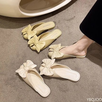 Summer New Arrival Gentle Style Slippers Half Slippers For Women Fashionable Flat Bottom Women's Sandals Butterfly Baotou shoes