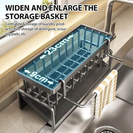 Kitchen Sink Drain Rack Organizer Sink Shelf Soap Sponge Holder Dishcloth Towel Rack Filter Basket Countertop Storage Spice rack