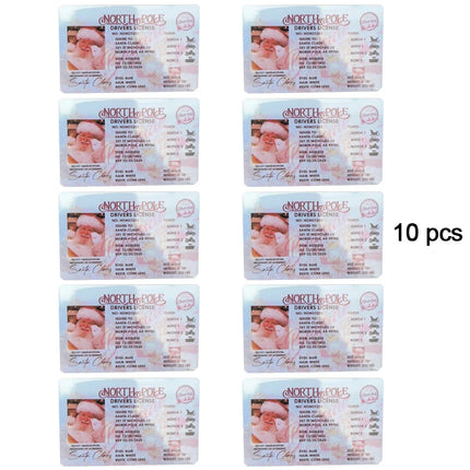 1~10 Cards Santa Claus Flying Licence Christmas Eve Driving Licence Christmas Gift For Children Kids Christmas Decoration 2024