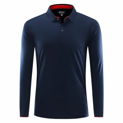 Long Sleeve Quick Dry Sports Polo Shirt Running Fitness Shirt Customized Logo Printing Breathable T-shirt Tops S-6xl 2025