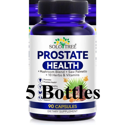 SOLO TREE Prostate Health Capsules Saw Palmetto Reishi Nettle Turmeric For Urinary Bladder Wellness & Flow Support Men 90 Count