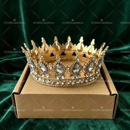 2pcs Pink Crown Birthday Cake Topper Set Gold Happy Birthday Acrylic Cake Decor Rhinestone Queen Tiara Cake Decoration for Women
