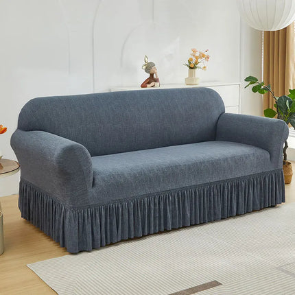 XM-Luvetoria 1pc Printed Sofa Slipcover Non-slip Elastic Sofa Cover With Skirt Furniture Protector for Bedroom Office Living Room Home Decor