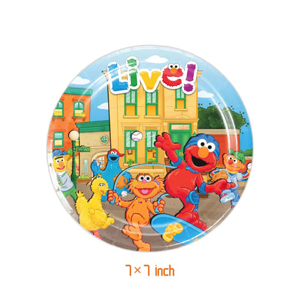 Cute Sesamess Happy Birthday Decor Elmo Balloons Cookie Monster Plate Cup Stickers Party Glasses Party Supplies Event Gifts