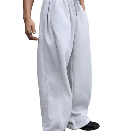 2026 Men's Wide Leg Sweatpants, European and American Men's and Women's Sweatpants, Waist Drawstring Straight Leg Loose Casual S