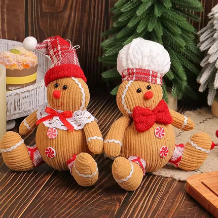 Gingerbread Christmas Decoration Xmas Tree Decoration Cute Christmas Figure Decor Gingerbread Doll for Tabletop Bedroom Shelf