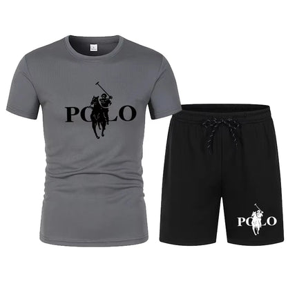 2026 Summer Fashion Trend Leisure Sports Set Mesh High Street Men's Set T-shir