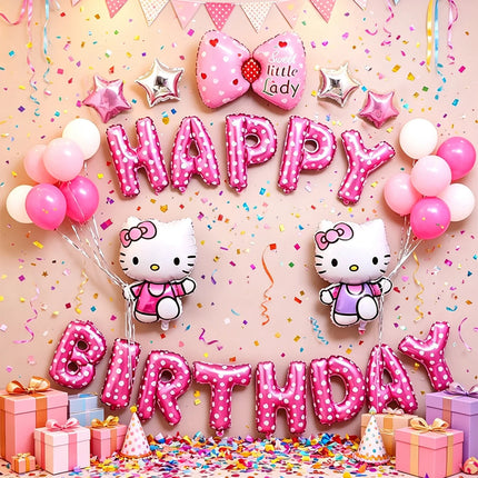 Cute Cartoon Hello kitty Balloon Set Birthday Decoration,Aluminum Foil Balloons for Party Backdrop, Room Decor,Birthday Party ,Wedding Decorations,Back to School Decoration,Baby Shower,Gender Revealing Decorations