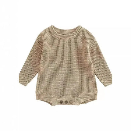 Personalized Name Newborn Baby Girl Boy Outfit Sweater Oversized Knitted Sweatshirt Romper Infant Warm Fall Winter Clothes