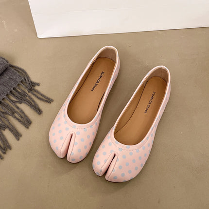 Spring Autumn Women Tabi Toe Ballet Flats Shoes Split Toe Design Slip on Non-Slip Soft Sole Casual Daily Walking Shoes