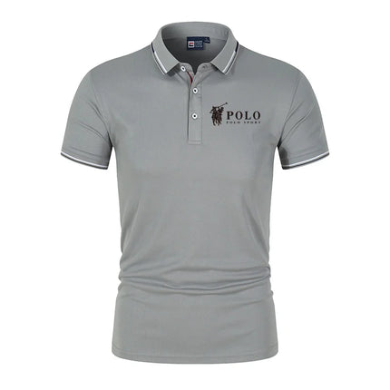 Men's premium summer polo shirt, quick drying, breathable, casual, business fashion, sports, short sleeved, men's clothing