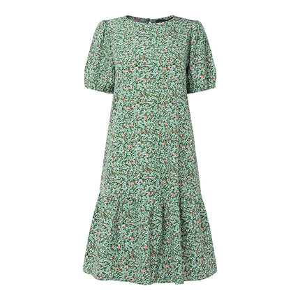 2026 ZANZEA Summer Floral Printed Dresses Women Elegant Casual Holiday Party Dress Stylish Short Sleeve Work Knee Length Robe