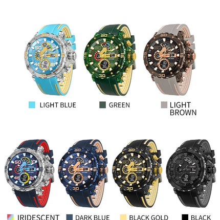 SMAEL 8136 50M Waterproof Military Watch for Men - LED Backlight Alarm Chronograph Stopwatch Shockproof Outdoor
