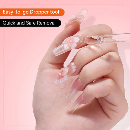 Makartt Nail Glue Remover for Press On Nails, Dissolves in 5 Mins, No Damage No Filing, Gentle Safe for Natural Nails Manicure