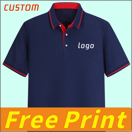 High End Polo Shirt Customization, Summer Short-Sleeved T-Shirt with Printed Logo, Embroidered Icon, Men's and Women's Breathabl