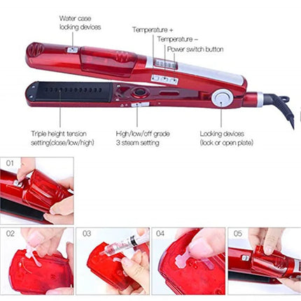 Portable electric ceramic liquid crystal display two-in-one steam hair dryer with multiple temperature control, suitable for both home and travel use