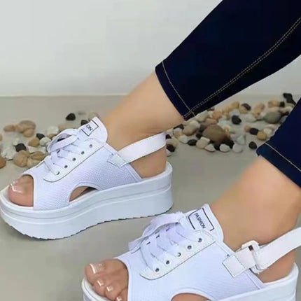 New Fashion Peep Toe Flat Shoes for Women Casual Platform Sandals Comfort Designer Height Increase Beach 2023