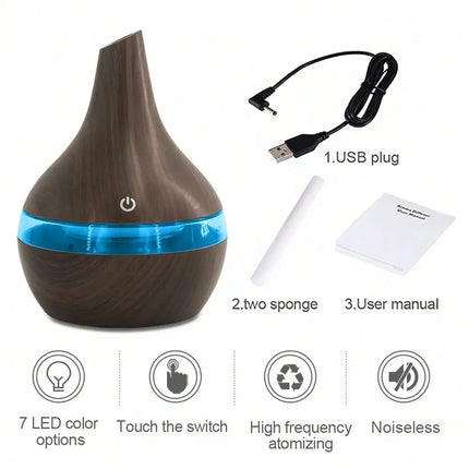 With Remote Control 300ml Cool Mist Humidifier & Oil Diffuser With 7 LED Lights For Ultimate Conven