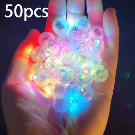 50Pcs Tumbler Small Round Ball Light Balloon LED Flash Luminous Lamps Lantern Light for Wedding Party Birthday Decoration