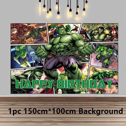 The Avengers Hulk Latex Balloon Superhero Foil Ballons Green Anger Cake Topper Happy Birthday Banner Party Decor Kids Gift Toys