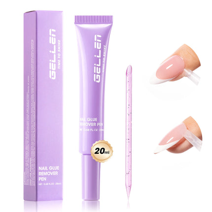 GELLEN Semi Solid Nail Glue and Remover Set Press on False Nail Acrylic Quick Dry No Lamp Needed Safe Gentle Non Acetone Formula